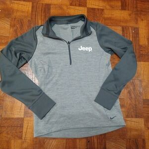 Nike Golf Dri-Fit Jeep Womens Gray Long Sleeve Quarter Zip Pullover Jacket Large